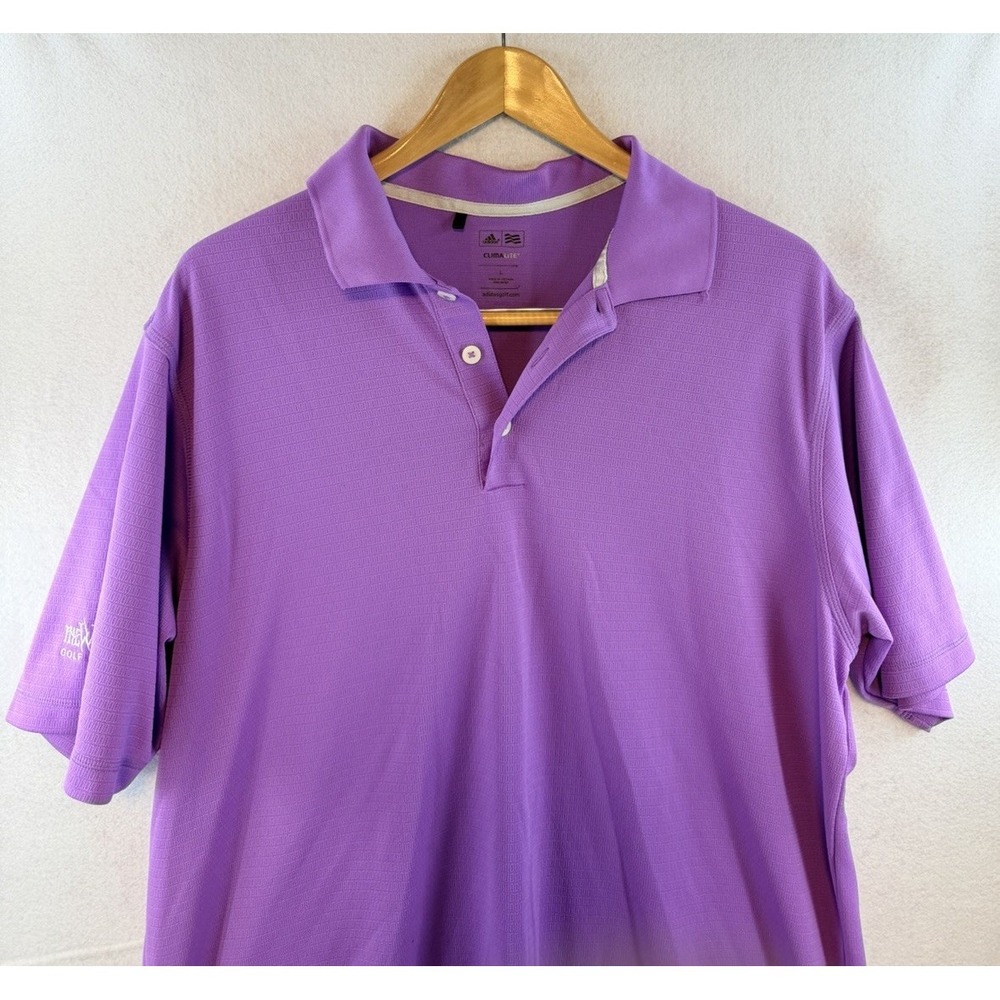 Adidas Golf Polo Shirt Men's Size L, Climalite, Purple, Wilds Golf Club MN